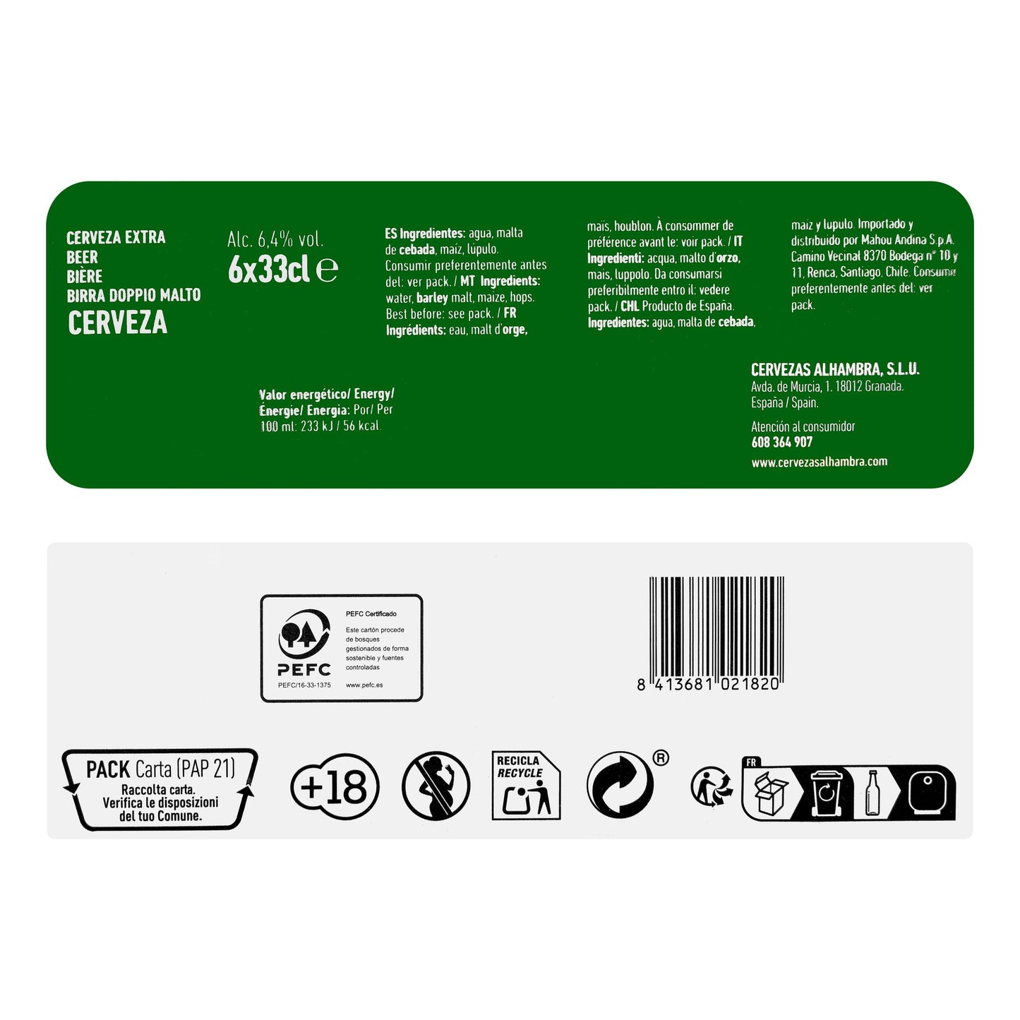 Cerveza Reserva 1925 Alhambra 6x33CL