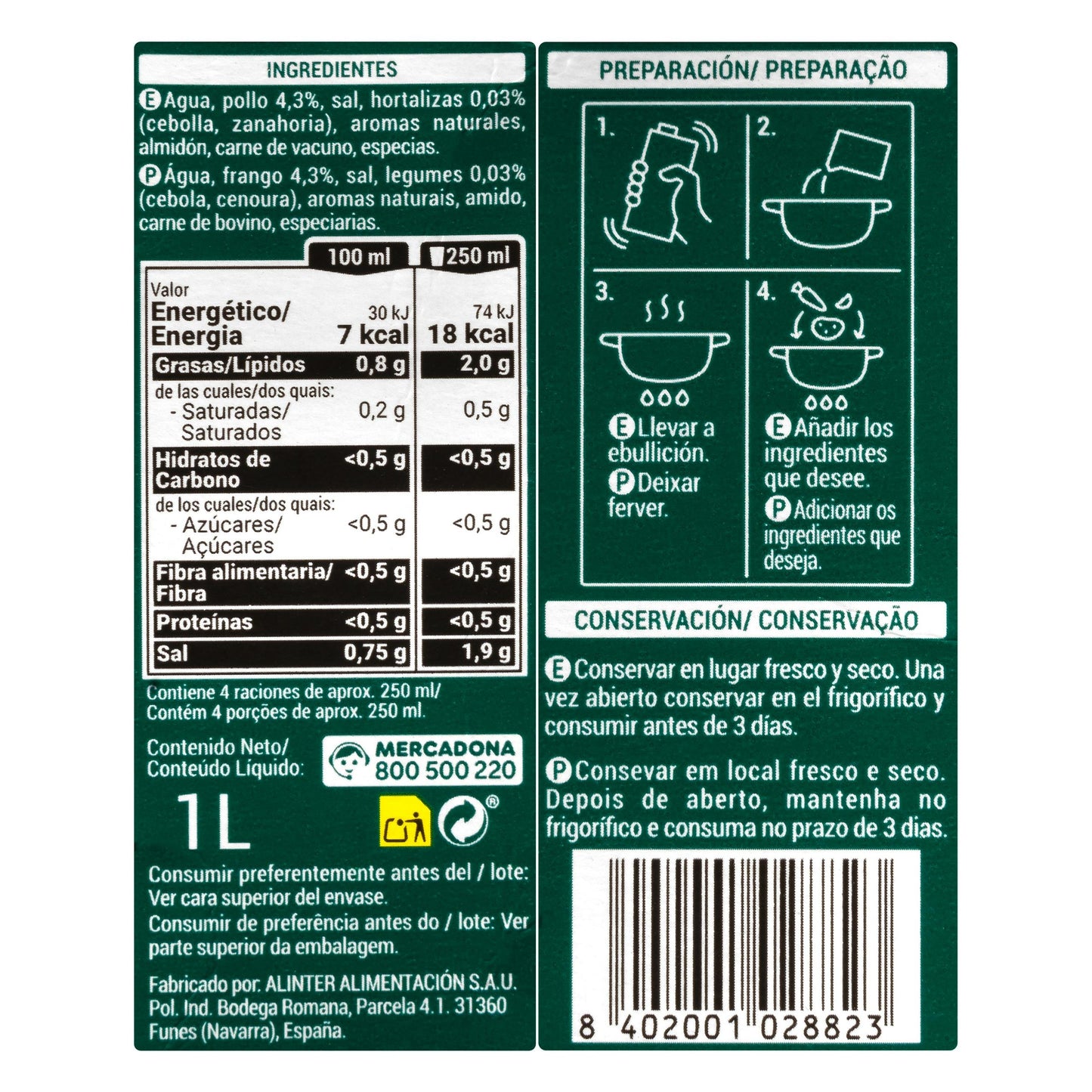 Caldo de Pollo Hacendado