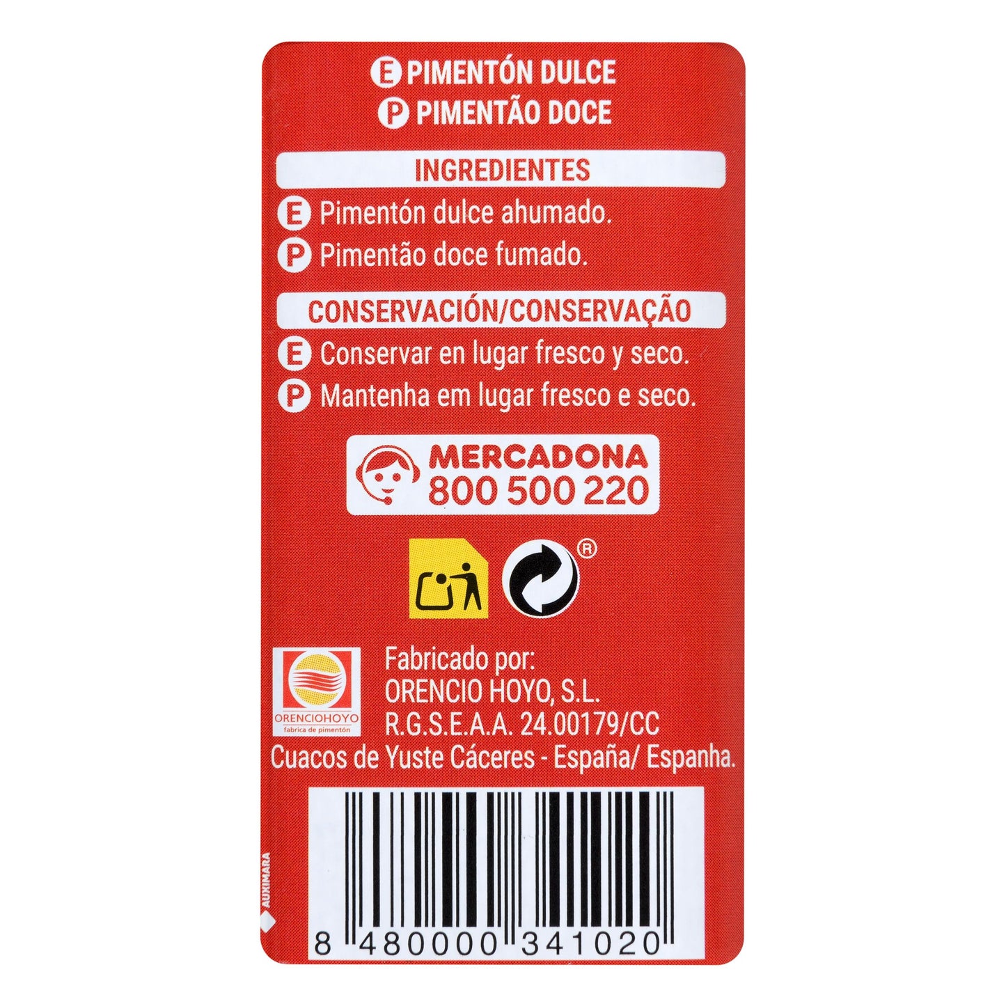 Pimentón Dulce de la Vera Hacendado