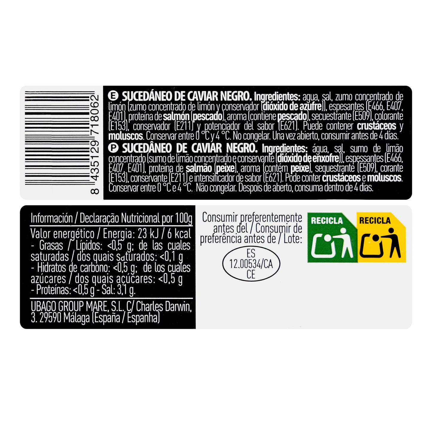 Sucedáneo de Caviar Negro Ubago Caviartic