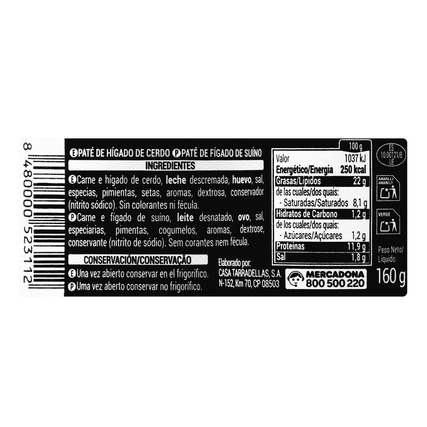 Paté de Cerdo con Pimienta Hacendado