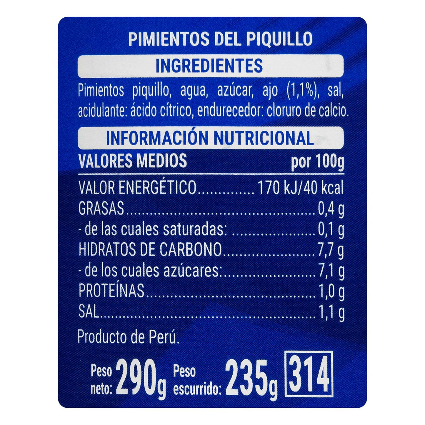 Pimientos del Piquillo en Tiras con Ajo Hacendado