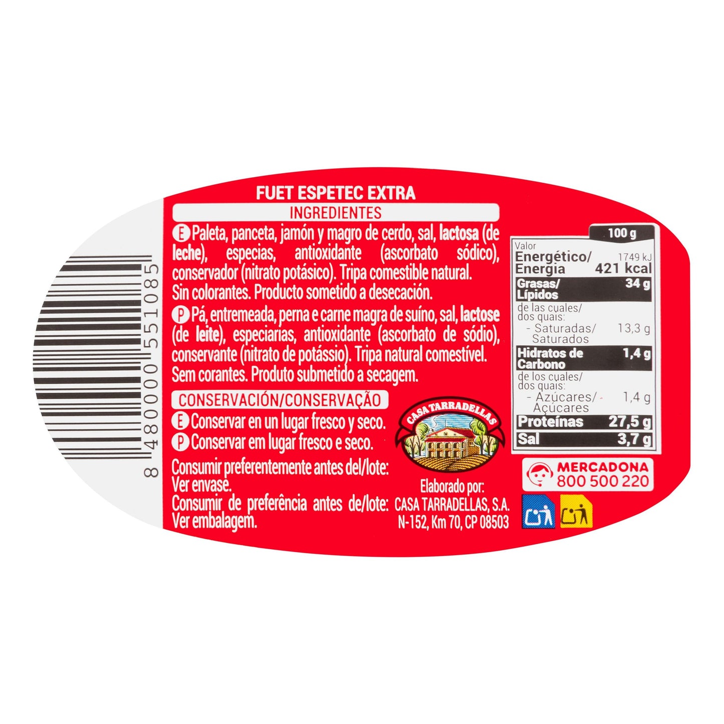 Fuet Espetec Hacendado