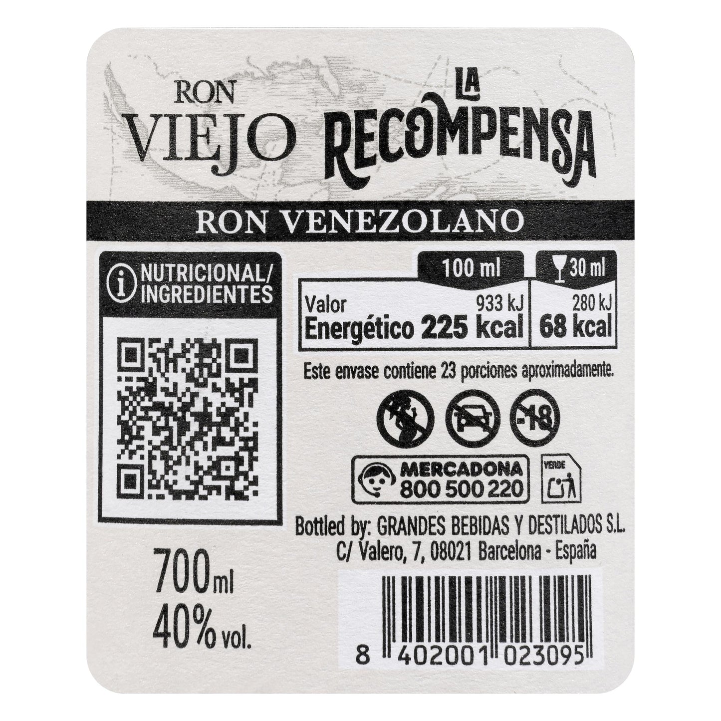 Ron Viejo La Recompensa Añejo 8 Años