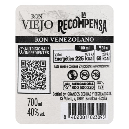 Ron Viejo La Recompensa Añejo 8 Años