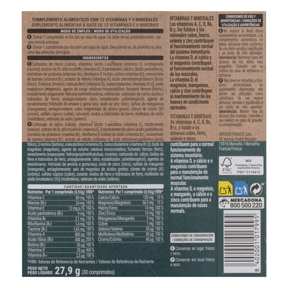 Comprimidos Vitaminas y Minerales Deliplus