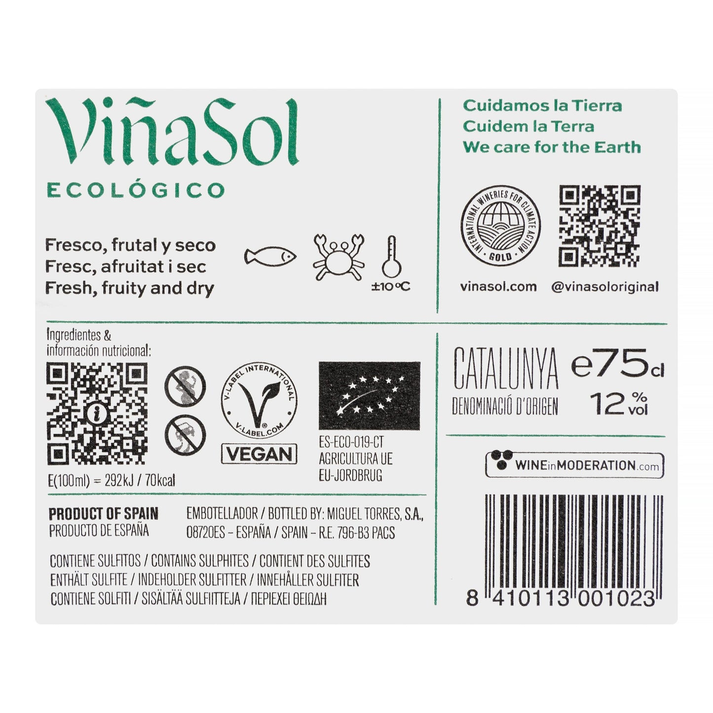 Vino Blanco D.O Catalunya Bodegas Torres Viña Sol