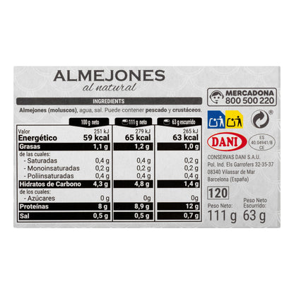 Almejones al Natural Hacendado