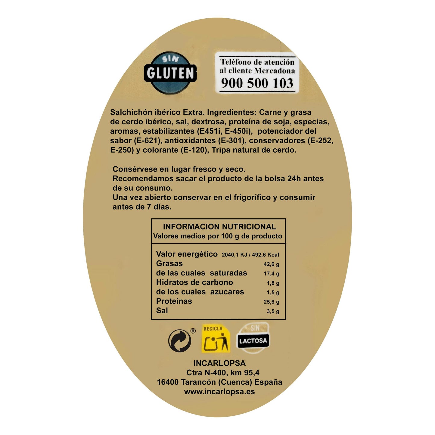 Salchichón Cular Ibérico Extra La Hacienda del Ibérico