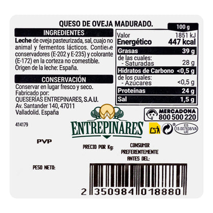 Queso Viejo de Oveja Hacendado