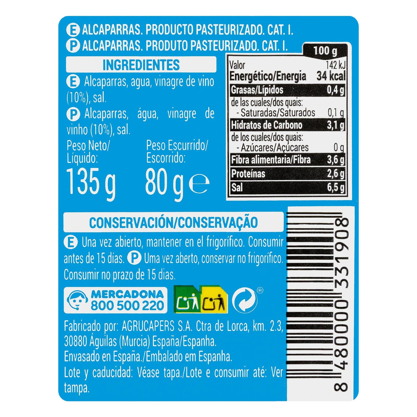 Alcaparras Hacendado