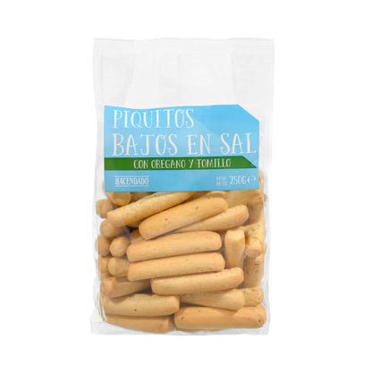 Piquitos Bajos en Sal Hacendado con Orégano y Tomillo