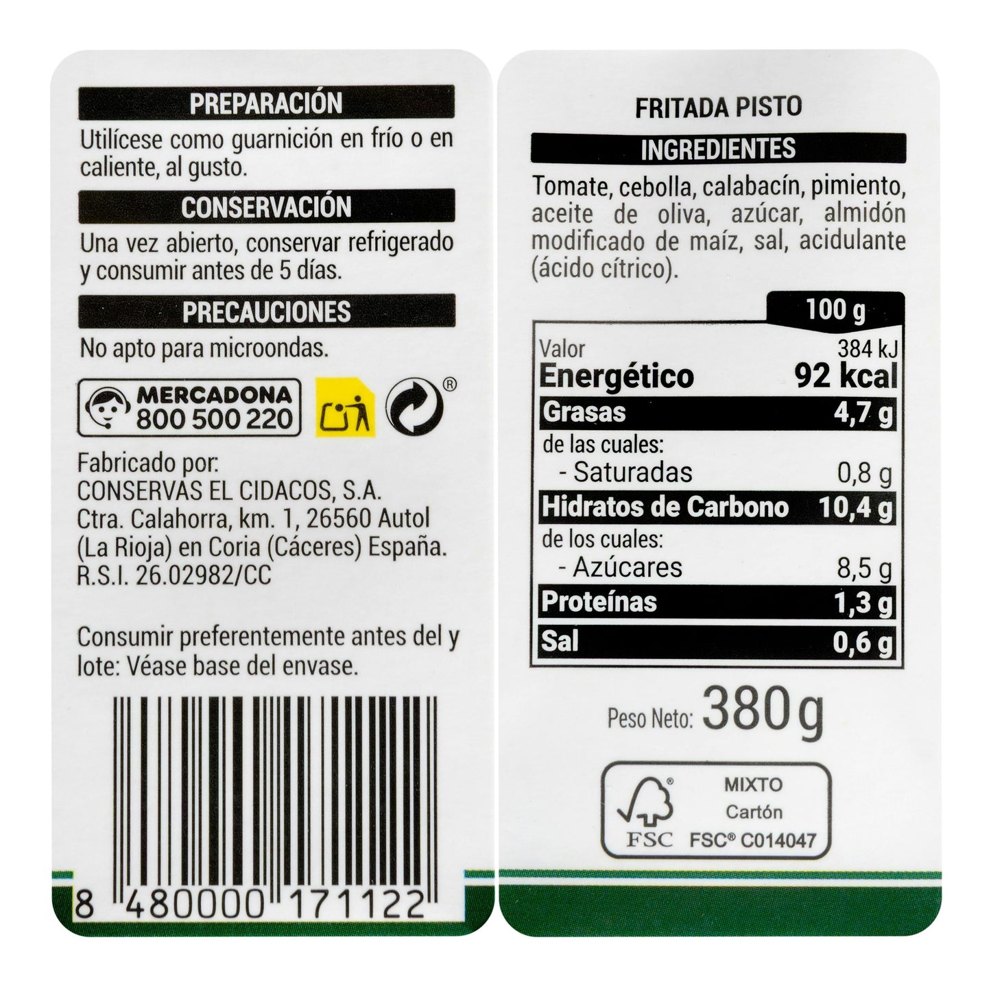 Fritada Pisto Hacendado