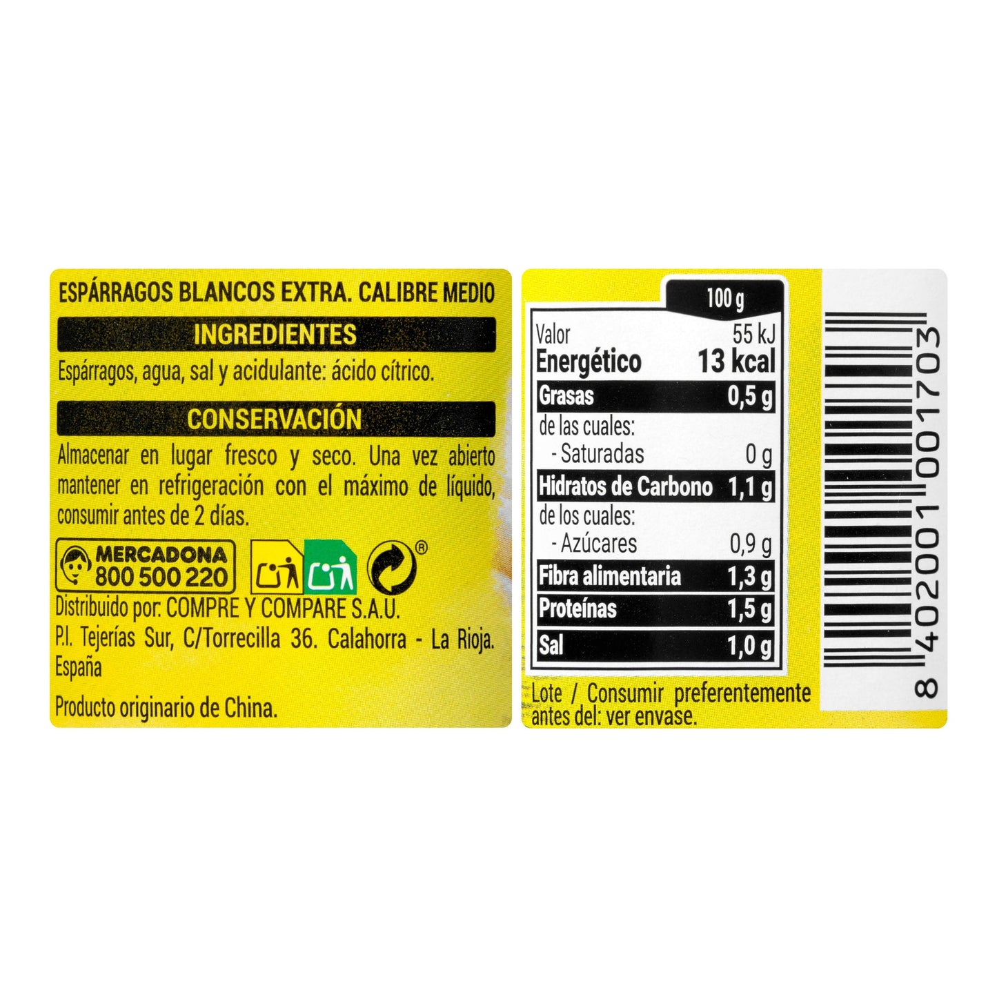 Espárragos Medianos Hacendado