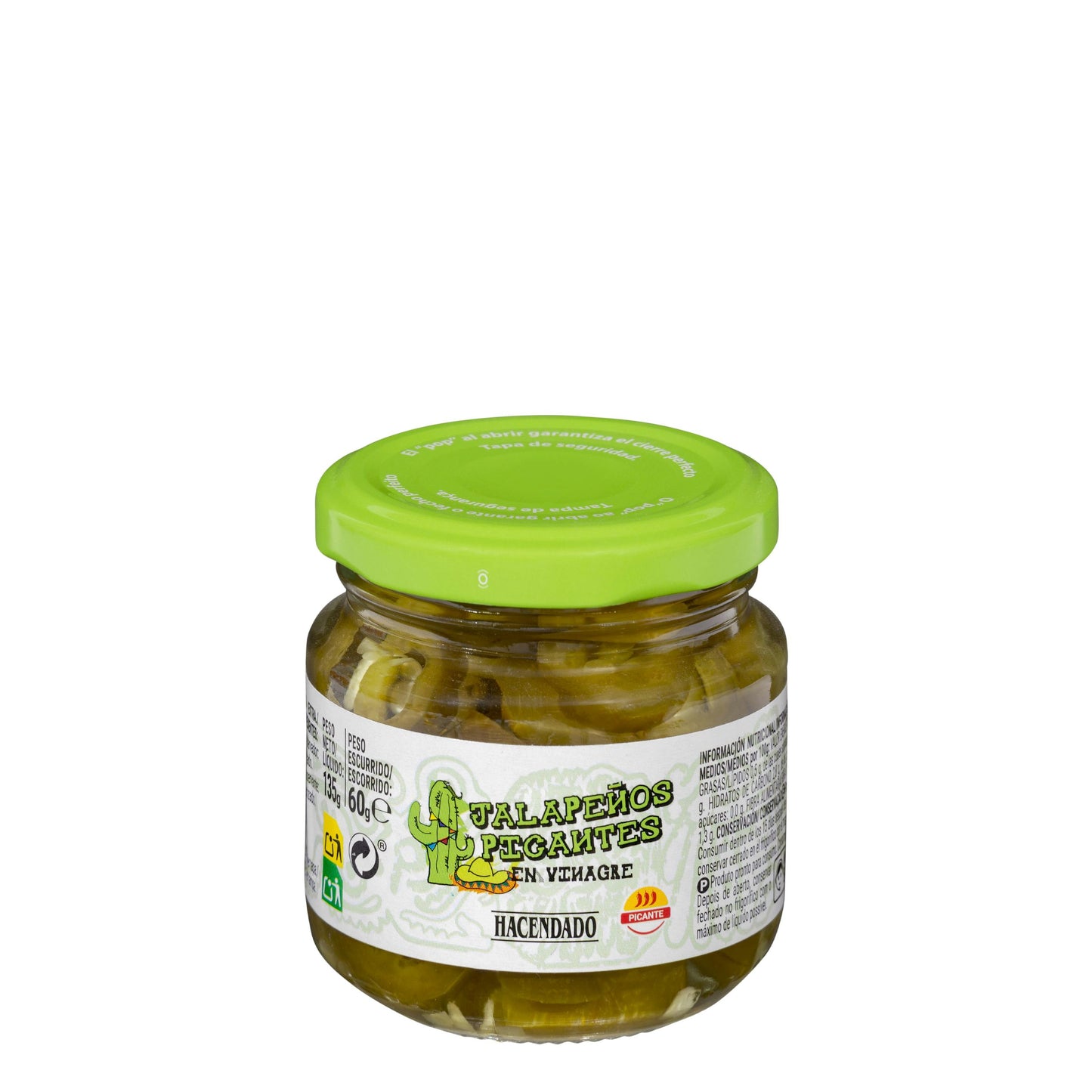 Jalapeños Picantes en Vinagre Hacendado