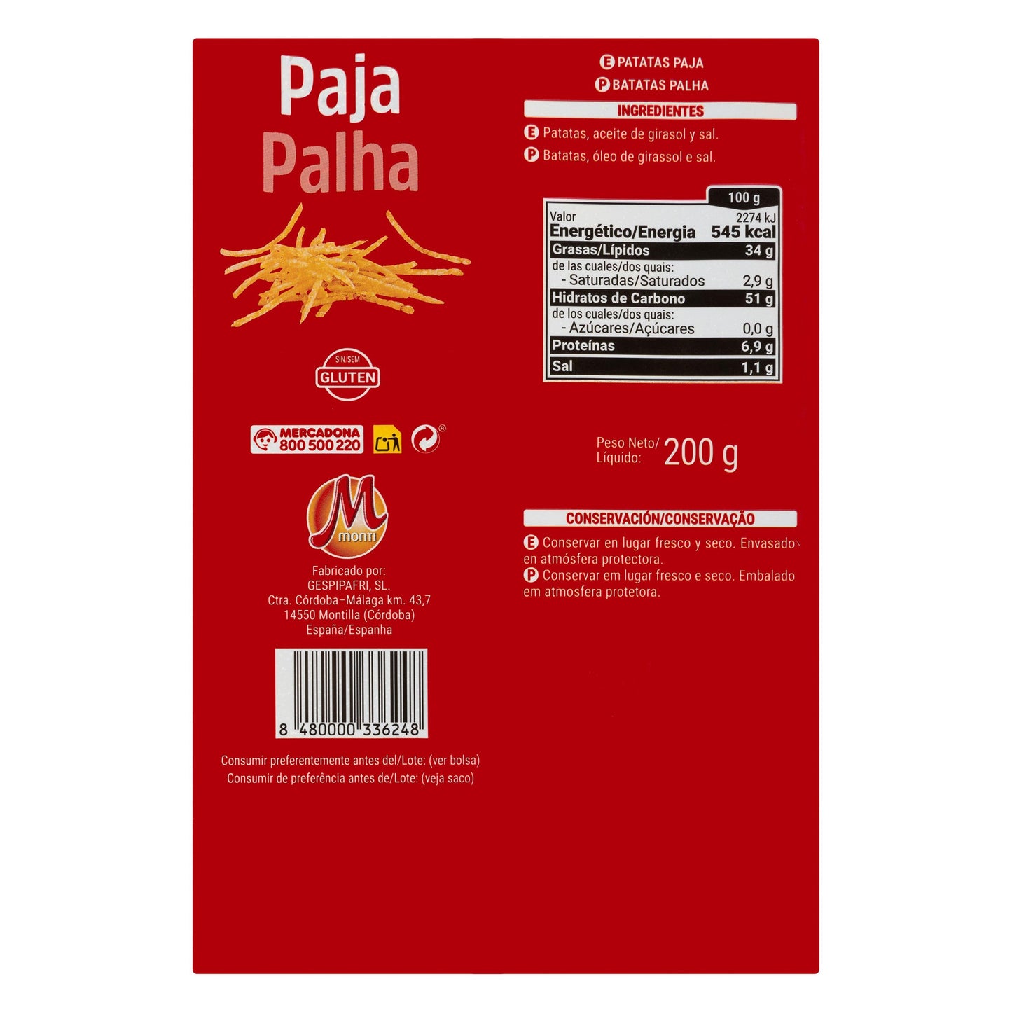 Patatas Fritas Paja Hacendado