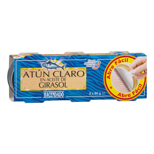 Atún Claro en Aceite de Girasol Hacendado Pack3