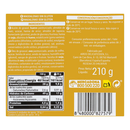 Magdalenas Sin Gluten Hacendado