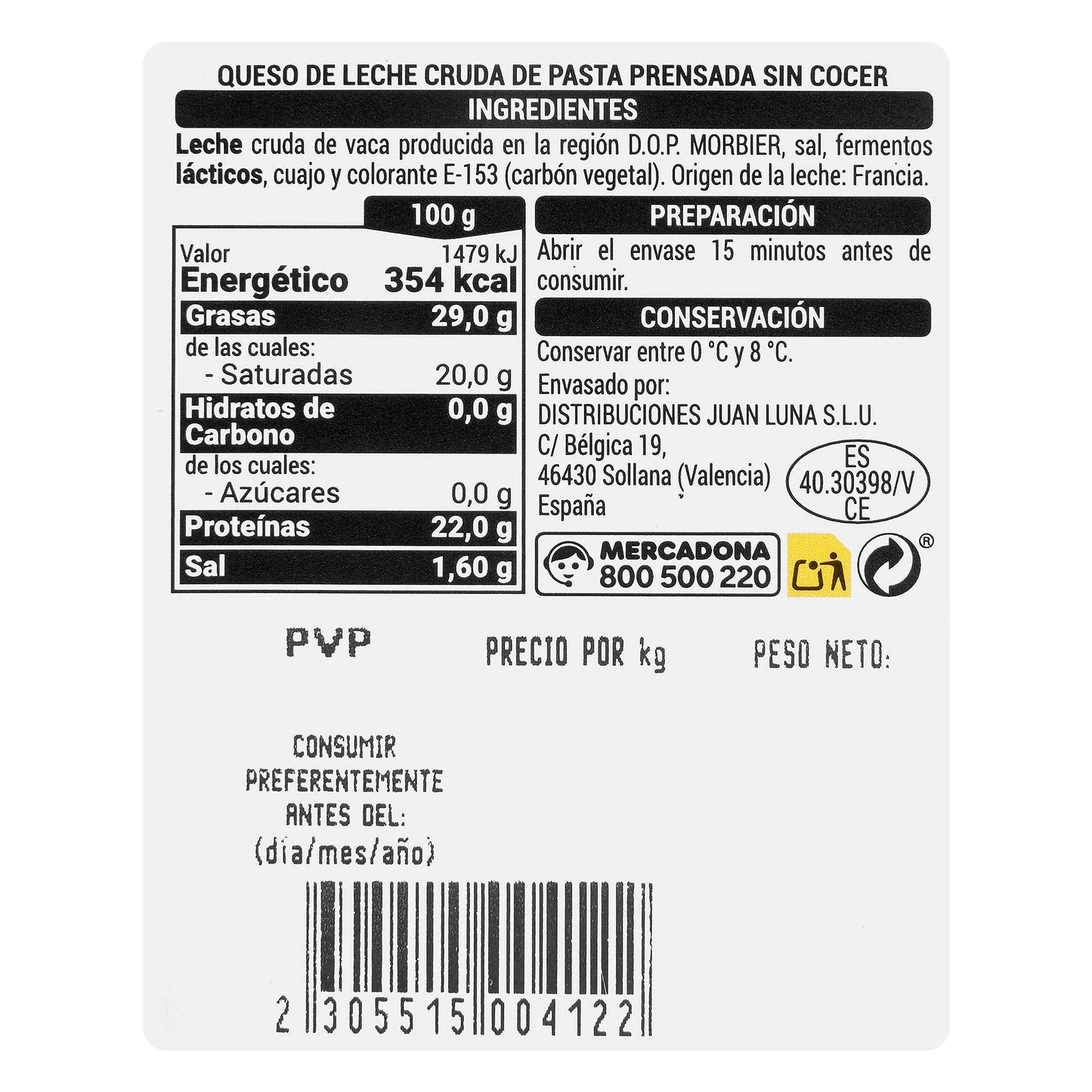 Queso Morbier de Vaca Hacendado