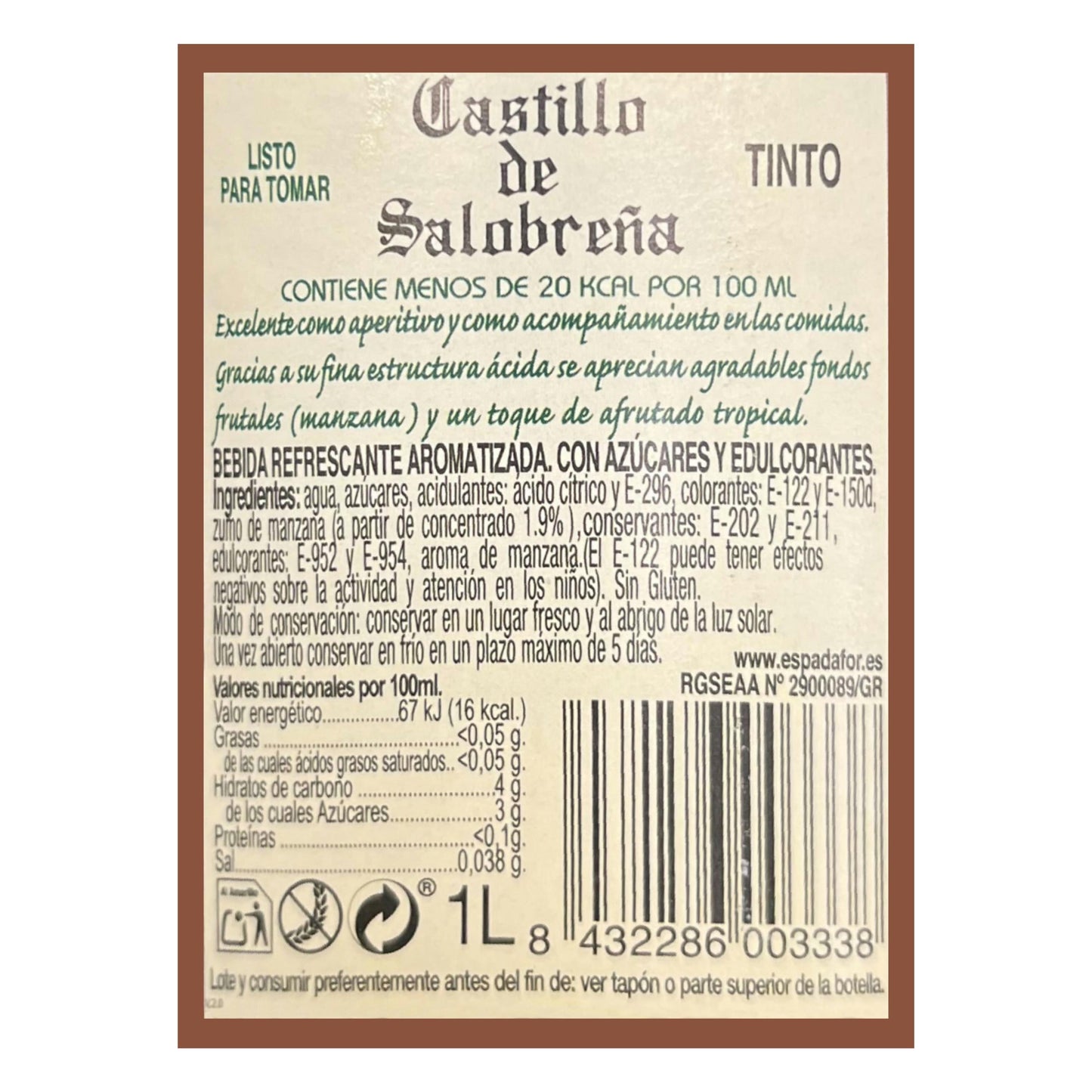 Tinto Sin Alcohol Castillo de Salobreña