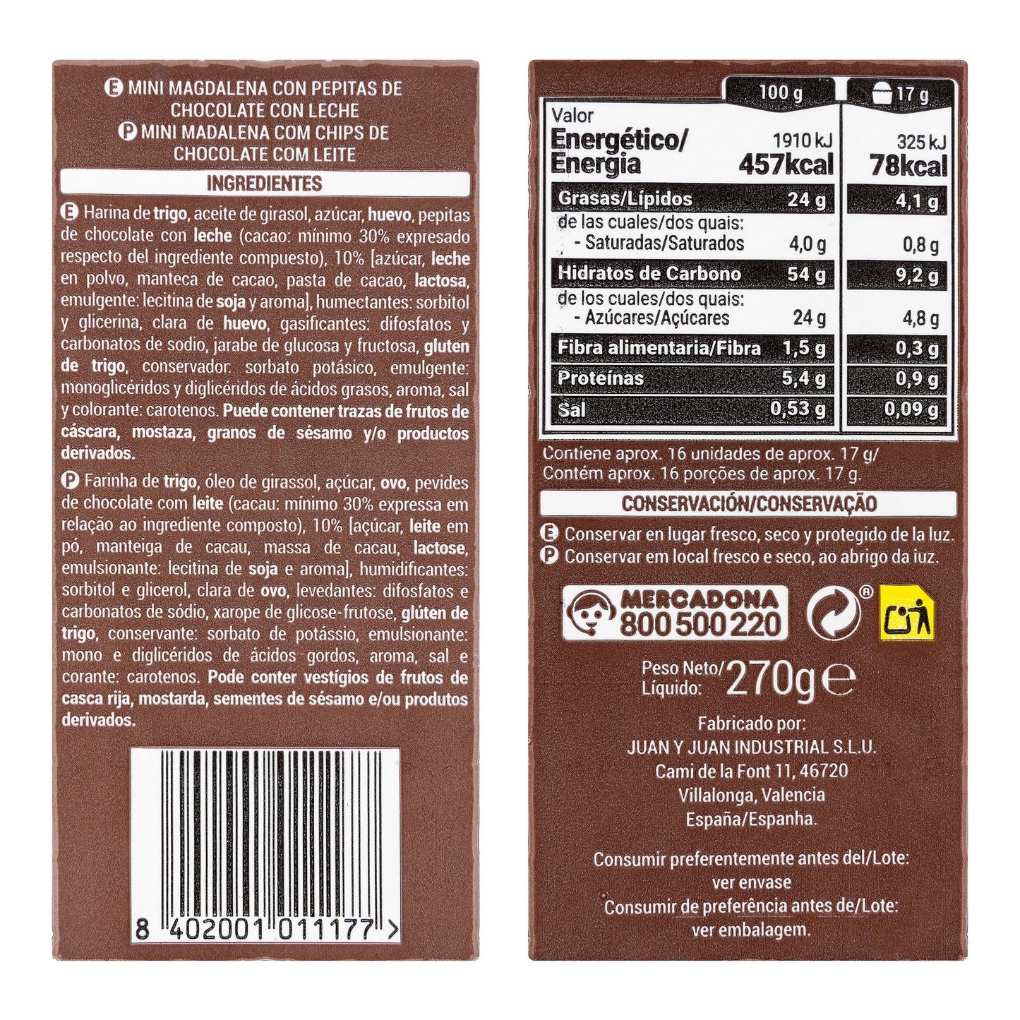 Mini Muffins with Hacendado Milk Chocolate Chips