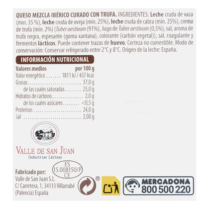 Queso Curado Mezcla con Trufa Hacendado