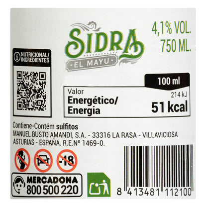 Sidra Asturiana El Mayu 750ML