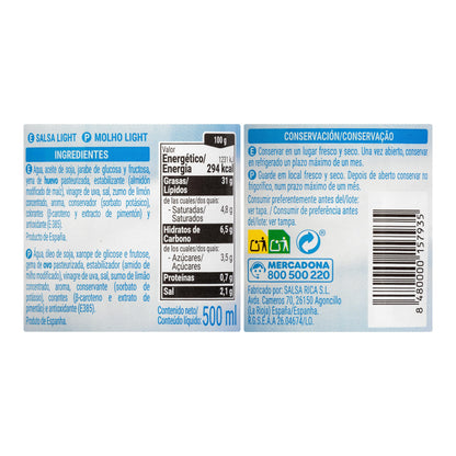 Salsa Light Hacendado 500ML