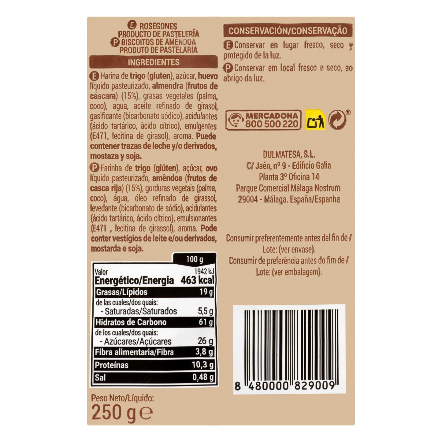 Rosegones Hacendado Almond Paste