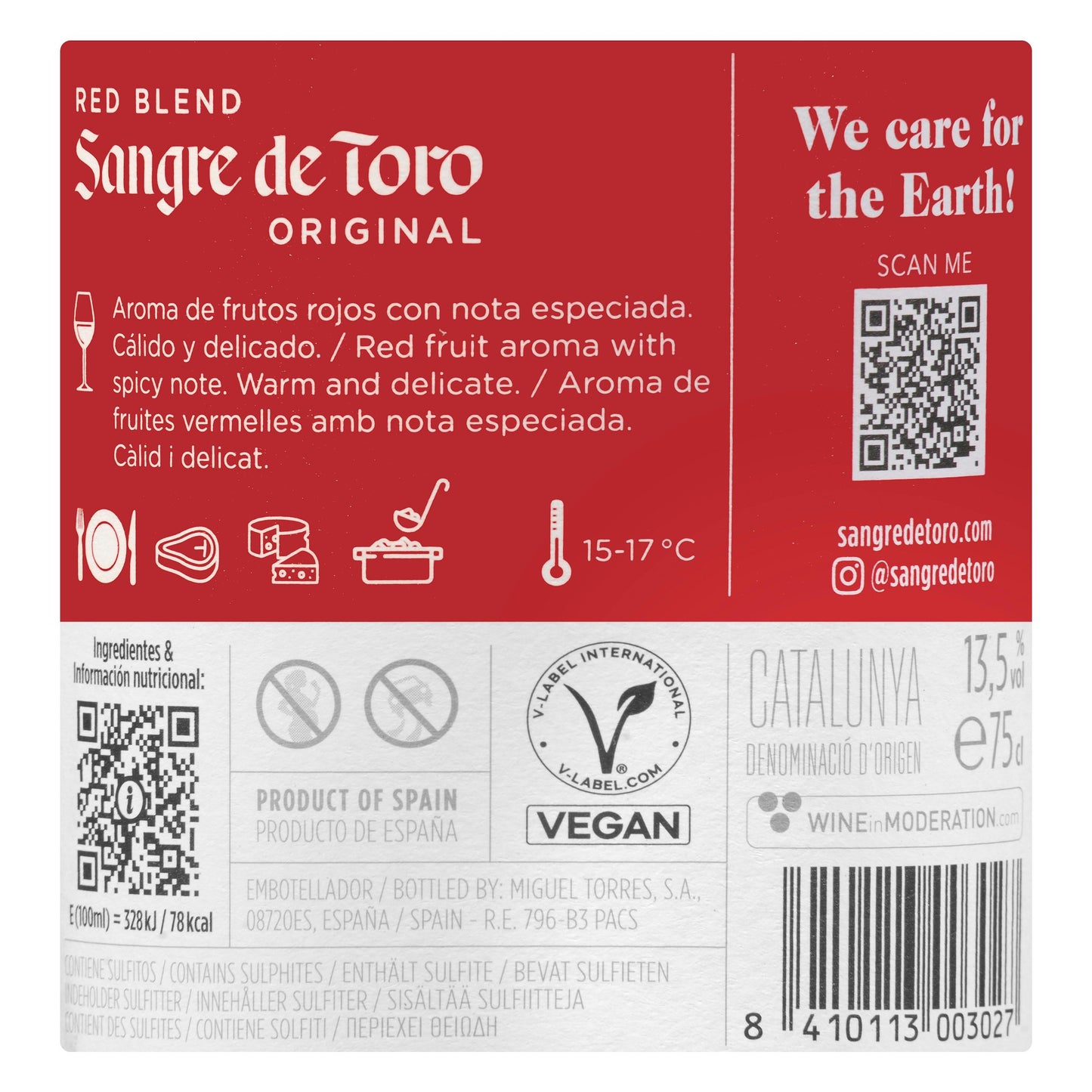 Vino Tinto D.O Catalunya Bodegas Torres Sangre de Toro