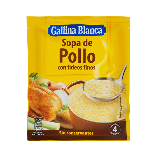Sobre de Sopa de Pollo Gallina Blanca con Fideos Finos