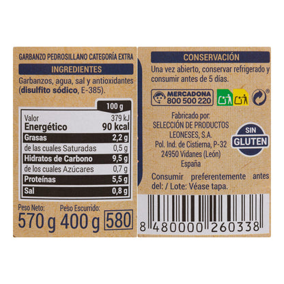 Garbanzo Cocido Pedrosillano Hacendado