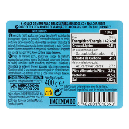 Hacendado Quince Jam 0% Added Sugars