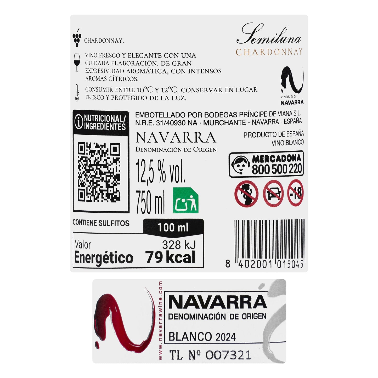 Vino Blanco Chardonnay Semiluna