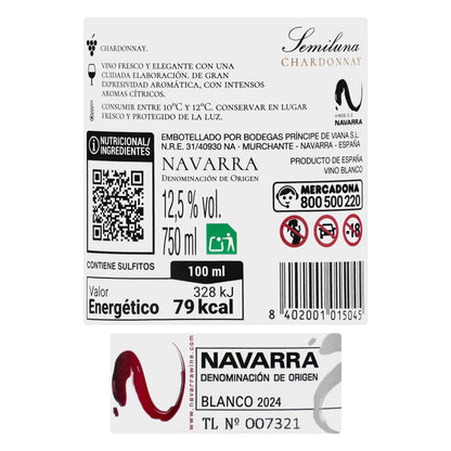 Vino Blanco Chardonnay Semiluna