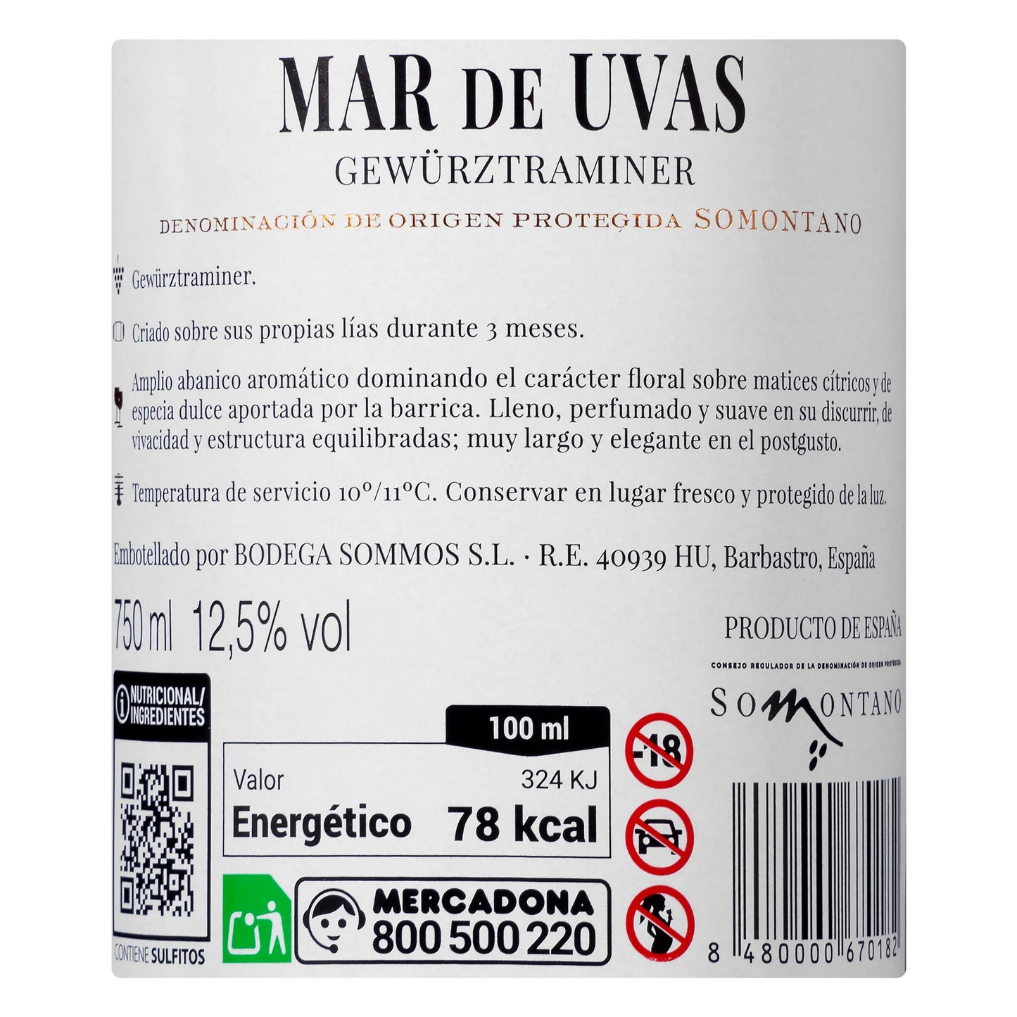 Vino Blanco Gewürztraminer Mar de Uvas