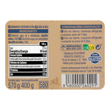 Garbanzo Cocido Hacendado 570GR